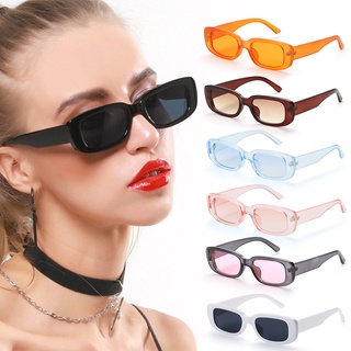 Lentes de sol retro para mujer pequeño rectangular marco gafas de sol UV400 protección gafas de verano viaje playa moda gafas