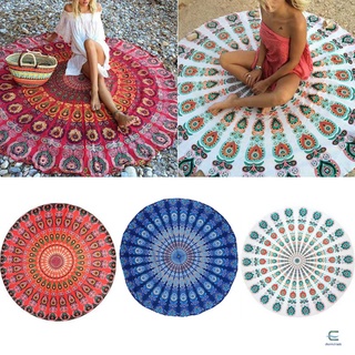alfombra redonda con estampado de mandalas para la playa/picnic