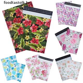 (fdhot) 10pcs 10.2x14.5" flores impresión Rose Courier Poly Mailer embalaje sobres [foodtastolk]