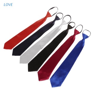 LOVE Mens Pretied Solid Color Tuxedo Formal Adjustable Zipper Necktie Easier Elegant