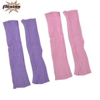 FLEXIAN 2Pairs/4Pairs Hot Sale Leg Warmers Stretchable leggings Furry Ankle Calf Socks Crochet Clothes Ballet Accessories Thigh protector New Trend Knitted Wool