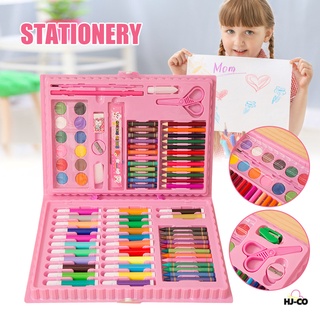 86/150 unids/Set Kit de herramientas de dibujo con caja de pintura cepillo arte marcador Color agua lápiz Crayon niños regalo