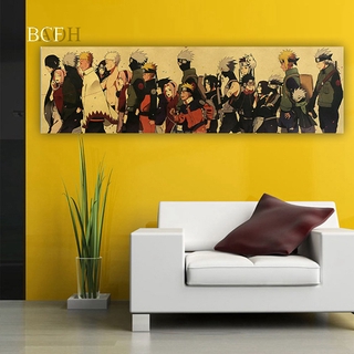 BCF Naruto Characters Collection Póster Kraft Retro Dormitorio Hotel Puerta Decoración Pintura
