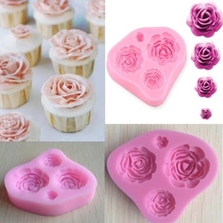 Molde de silicón para velas de Fondant Mini molde para decoración de pasteles de rosa