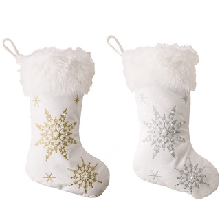 1pc santa calcetines de navidad copo de nieve bolsa de caramelo cubiertos bolsa de decoración de navidad