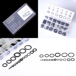 FCCO 225 pcs Black Rubber O Ring Washer Seals O-Ring Assortment kit for Car New