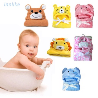 inn toalla de baño con capucha de animales de dibujos animados para bebé/albornoces gruesos súper absorbentes ultra suaves
