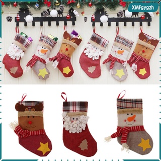 Navidad Santa mueco de nieve ciervos medias caramelo regalo bolsa de Navidad decoracin colgante (2)