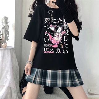 Summer Aesthetic T-Shirt Women Korean Style Casual Harajuku Shirt Hip Hop Print