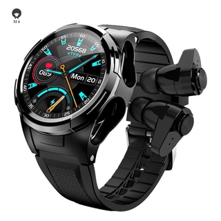 s02 reloj de pantalla redonda smart watch bluetooth tws auriculares 2 en 1