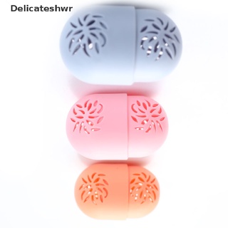 [delicateshwr] 1 unidad de esponja de belleza caja de almacenamiento de huevo soporte puff secado titular a prueba de cosméticos caliente
