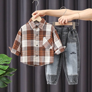 Camisa de los niños guapo dos conjuntos de ropa de moda de bebé