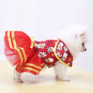 Festiva mascota falda cachorros falda festiva vestido otoño gato falda estilo pareja (6)