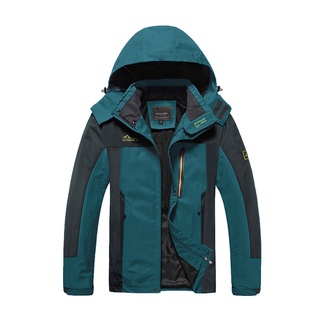 Al aire libre de los hombres impermeable más el tamaño de Camping senderismo chaquetas térmicas deporte cortavientos invierno delgada chaqueta abrigos (5)