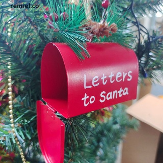 [remiel] 1pcs cartas navideñas a santa árbol decorativo metal estaño buzón [co] (4)
