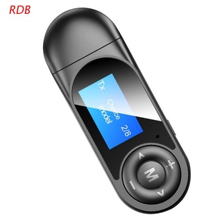rdb bluetooth compatible 5.0 adaptador inalámbrico pantalla lcd usb compatible con bluetooth receptor de música audio transmisor para pc tv coche 3,5 mm aux