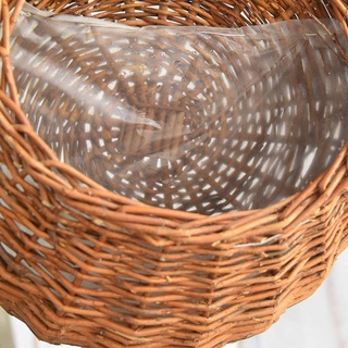 Jarrón de ratán cesta hecha a mano nido de mimbre maceta ecológica colgante jarrón contenedor cesta de almacenamiento decoración del hogar (4)