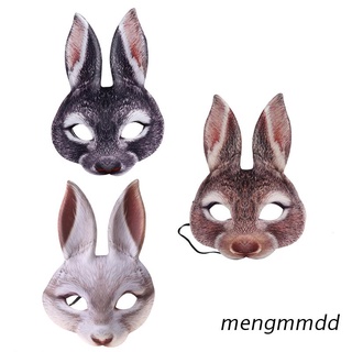 meng - máscara de conejo de pascua para halloween, carnaval, fiesta, discoteca, disfraz sexy de media cara, orejas de conejo