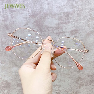 jewwes simple gafas de lectura de las mujeres de marco grande anti azul gafas de los hombres de metal borde de la computadora estudiante temperamento estilo coreano gafas resistentes a la radiación/multicolor