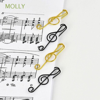 molly 20pcs creativo clips de papel mini oficina escuela encuadernación suministros estudiantes papelería regalo agudos clef metal marcador música nota forma
