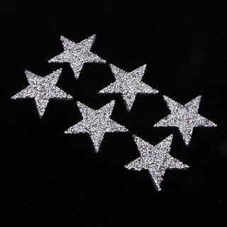 6 Pack Star Design Rhinestone Patches Badge for Bag Decor Embellishment