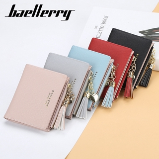 Baellerry cartera corta para mujer versión Coreana hebilla Multi-tarjeta cartera simple Borla cremallera billetera Zero (4)