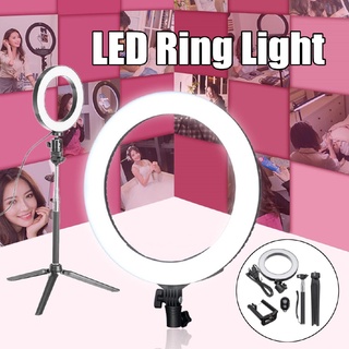 14.5/16/20cm led anillo de luz con soporte de iluminación kit de 10 niveles de brillo 3 colores