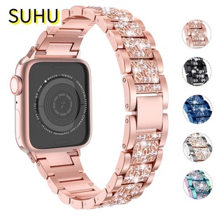 Suhu - correa de reloj para mujer (38 mm, 40 mm, 42 mm, 44 mm, diamante, diamantes de imitación, color Multicolor)