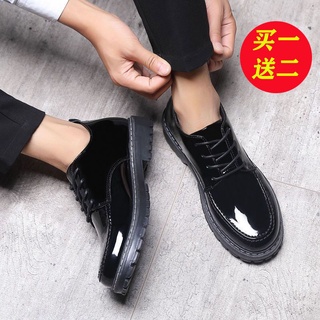 [MIN] Zapatos de cuero británicos de verano trajes de negocios coreanos para hombres trajes casuales de moda zapatos para hombres zapatos de cuero pequeños negros transpirables para jóvenes (1)