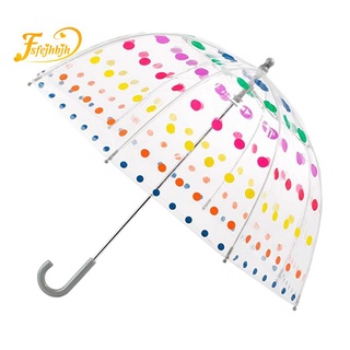 paraguas de burbuja transparente para niños y mujeres, transparente, mango largo, paraguas de moda