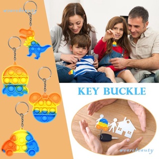 New Style Pop It Fidget Toy Anti Stress Burst Sensory Bubble Keychain