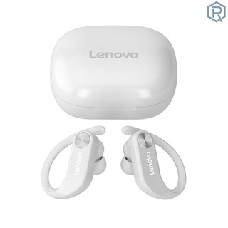 T&r Lenovo LP7 True inalámbrico auriculares BT con gancho de oreja con unidad de altavoz de 13 mm LED pantalla de alimentación blanca