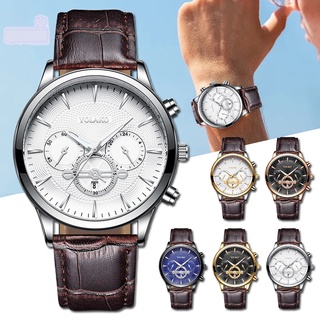 Reloj De cuarzo Para hombre con superficie De 4.35 cm De diámetro pulsera De cuero a la Moda reloj deportivo Casual deportivo regalos Para hombre nuevo