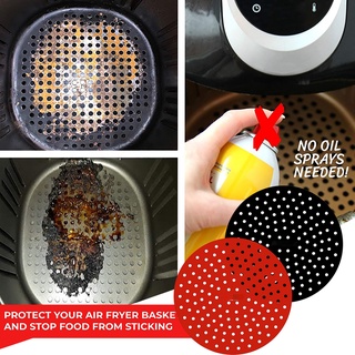 fitall_2PC Reusable Air Fryer Liners Stick Silicone Air Fryer Basket Mats Accessories