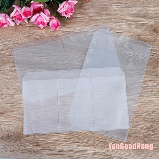 (YenGoodNeng) 1pc A6 1/2/3 rejillas transparentes de hoja suelta bolsillos con cremallera de bolsillo para tarjeta de crédito