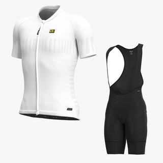 Entrega rápida ciclismo QLE verano blanco manga corta conjunto de hombres Jersey de ciclismo transpirable ropa deportiva al aire libre