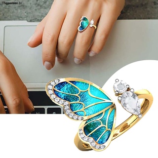 CHARMS anillos de mariposa dorados anillos de dedo abiertos anillos ajustables