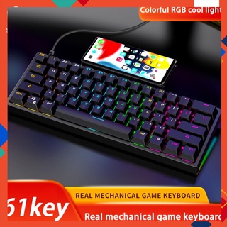 G101 Portátil 61 Teclas Retroiluminadas Azul Eje Mecánico Teclado Ordenador De Escritorio Gaming Keyboard winner.br