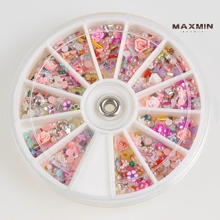 maxmin 1200 piezas de flores mixtas bowknot uñas arte consejos purpurina rebanada decoración manicura