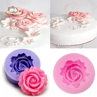 turnward diy molde de silicona rosa flor molde 3d fondant chocolate hornear herramienta decoración de tartas