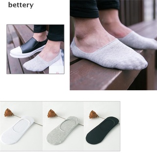 [Bet] 1 Pair Men Unisex Soft Low Cut Cotton Loafer Boat Non-Slip Invisible Socks New
