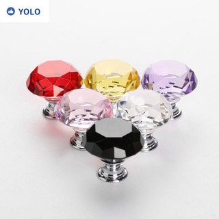 YOLO 1PC Moda Cristal Pomos De Hardware Armario Tiradores Diamante Tirador De Muebles Componente Gabinete Manijas Útiles Cajón Colorido Puerta/Multicolor