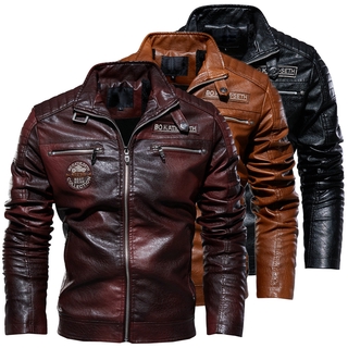 Chaqueta de uniforme de béisbol juvenil para hombre y chaqueta de cuero de motocicleta de terciopelo Chaqueta de cuero (1)
