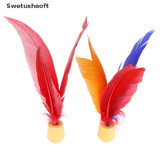 [sweu] 10pcs bola de bádminton al aire libre niños goma volante pluma volante bfd (1)