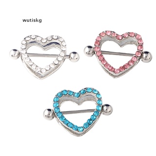 Wutiskg 1pc/1pair Heart Shaped Nipple Shield Nipple Ring Steel Barbell Piercing Jewelry CO