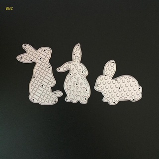 Enc 3x troqueles de corte de conejo plantilla de Metal DIY Scrapbooking álbum de recortes tarjeta de papel en relieve