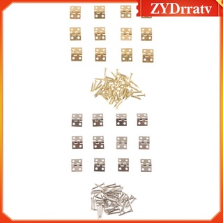 24PCS 180 Mini Butt Hinges Cabinet Drawer Jewellery Box Hinges with Screws