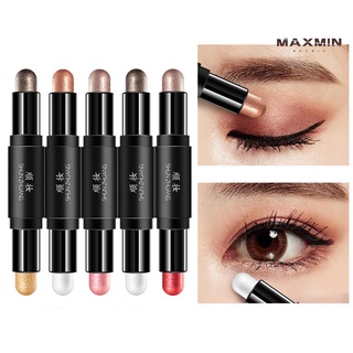 maxmin 3g lápiz de sombra de ojos de doble cabeza brillos de larga duración maquillaje mate resaltador