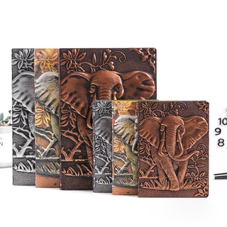 Stat 3D elefante en relieve cuaderno diario bloc de notas de viaje agenda planificador de negocios escuela suministros de oficina
