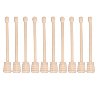 10Pcs Wooden Honey Dipper Sticks Easy Clean Stirring Bar for Kitchen Tools